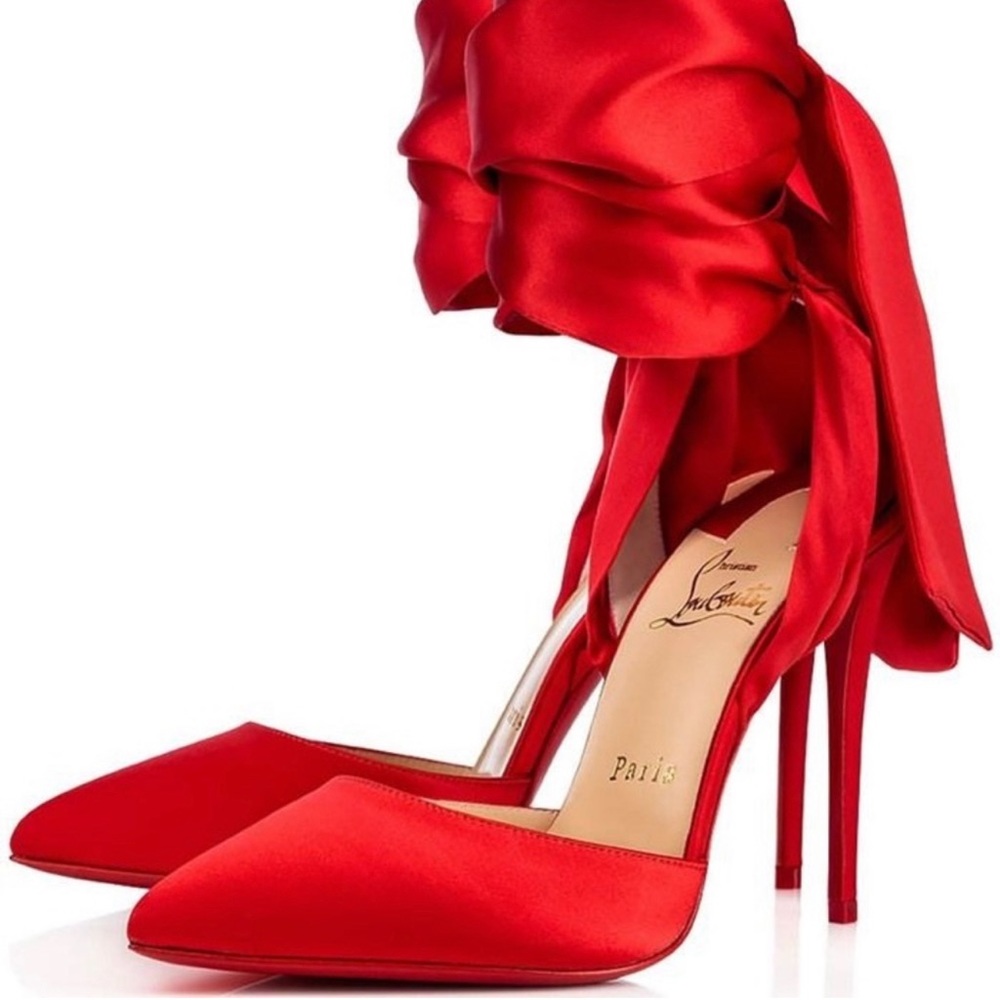 CHRISTIAN LOUBOUTIN
Douce du Desert 100 Satin Red Pump 36.5